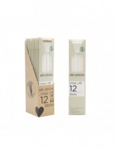 Lot de 12 tiges en fibre blanches Ekostic 20