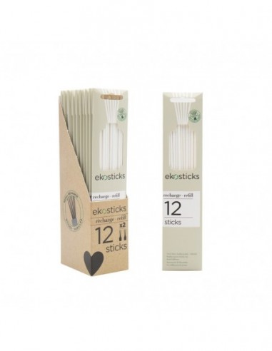 Lot de 12 tiges en fibre blanches Ekostic 20