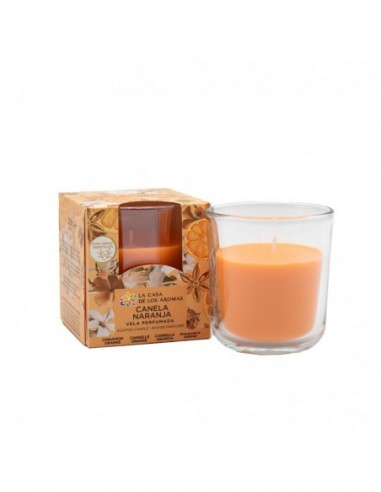 Bougie parfumée en verre Cannelle et orange 150 g – La Casa de los Aromas