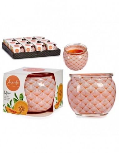Bougie parfumée en pot en verre melon...