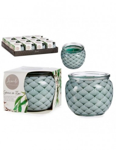 Bougie tarro cristal sauce en flor -...