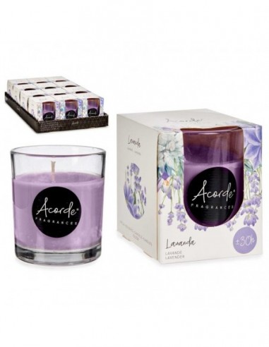 Bougie en verre 30 heures Lavande -...
