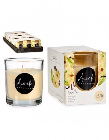 Bougie en verre 30 heures Vanille -...