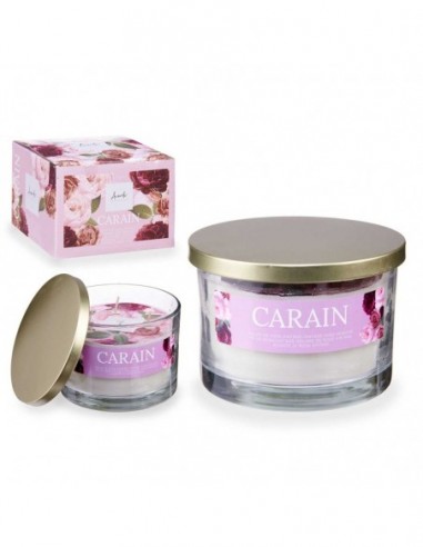 Bougie vaso c tapa dorada rosa polvo...