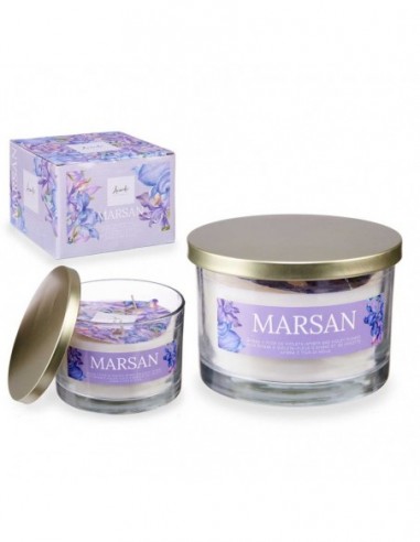 Bougie vaso c tapa dorada Violette y...