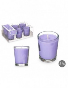Set 6 Velas Vaso Vidrio...