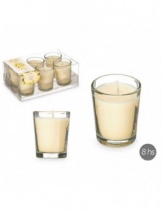 Set 6 Velas Vaso Vidrio...