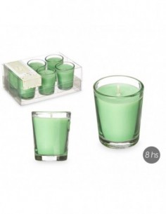 Set 6 Velas Vaso Vidrio...