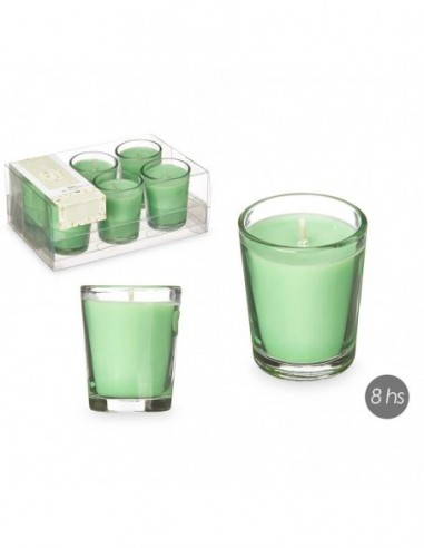 Set 6 Velas Vaso Vidrio Jasmin - Acorde