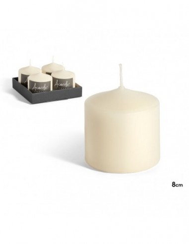 Bougie bloc crème 8 cm - Acorde