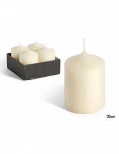 Bougie bloc crème 10 cm -...