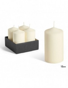 Bougie bloc crème 13 cm -...
