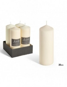 Bougie bloc crème 20 cm -...