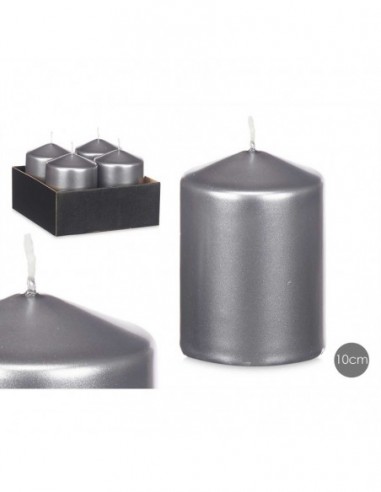 Bougie bloc argent 10cm - Acorde