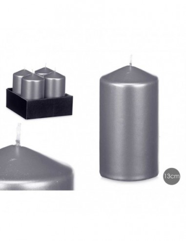 Bougie bloc argent 13cm - Acorde