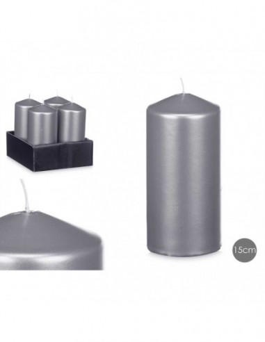 Bougie bloc argent 15,5cm - Acorde
