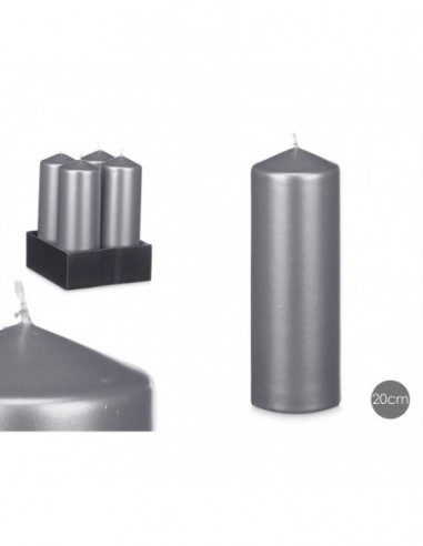 Bougie bloc argent 20cm - Acorde