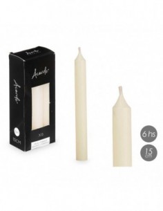 Set 6 bougies Crème 15 cm 6...
