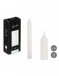 Set 6 bougies Blanc 15 cm 6...