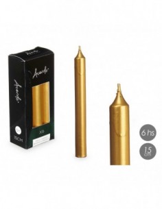 Set 6 bougies Or 15 cm 6...