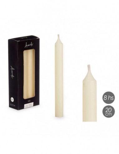 Set 8 bougies Crème 20 cm 8 horas -...