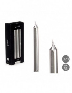 Set 8 bougies Argent 20 cm...