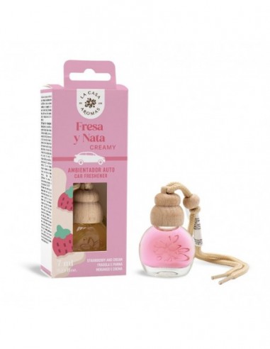 Parfum de voiture à suspendre Fraise et crème 7 ml – La Casa de los Aromas